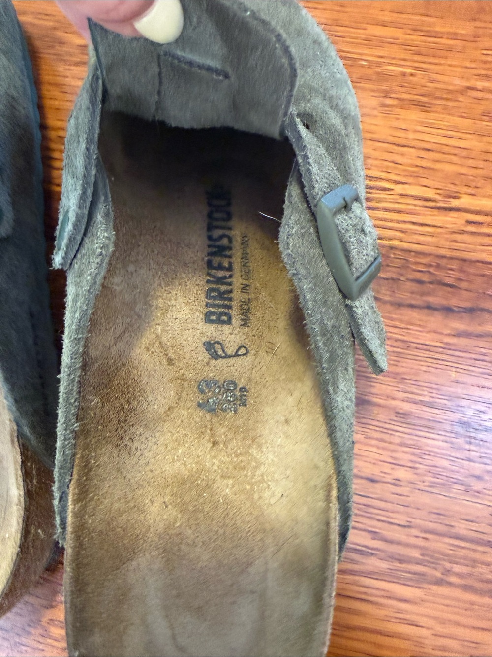 Birkenstock Men’s Boston Suede Leather in Thyme. - Picture 3 of 5
